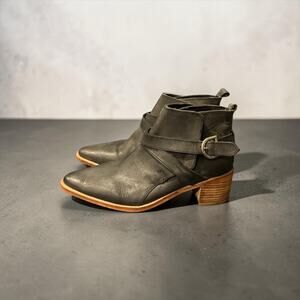 Free People Back Loop Ankle Boots in washed black leather Women’s Shoe Size EU38